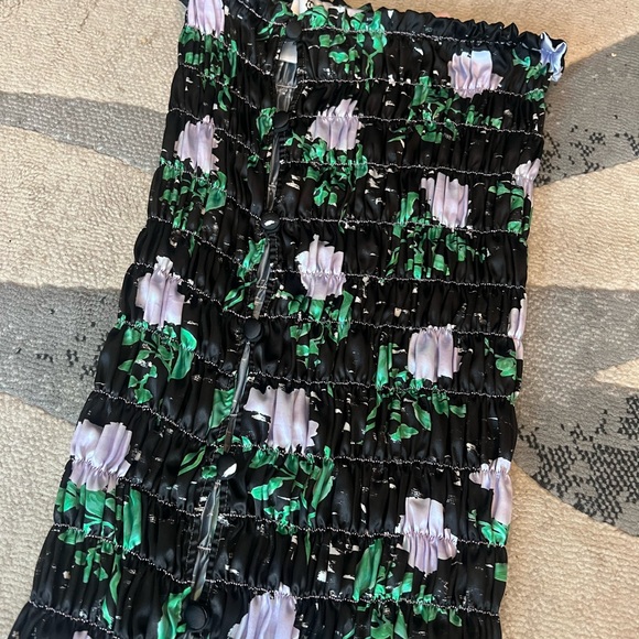 Amy Crookes Black Shirred Midi Dress - Picture 3 of 9